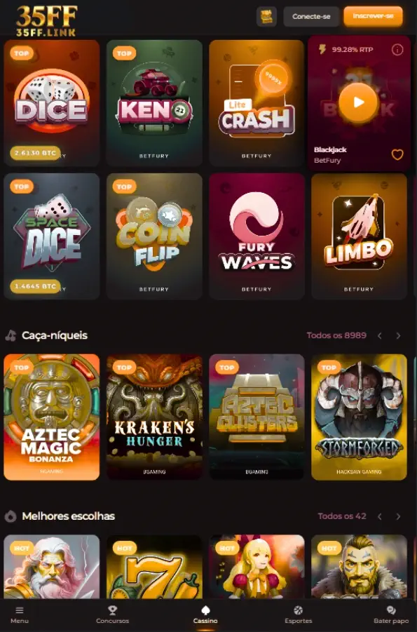 Aplicativo oficial do 35FF Cassino para celular