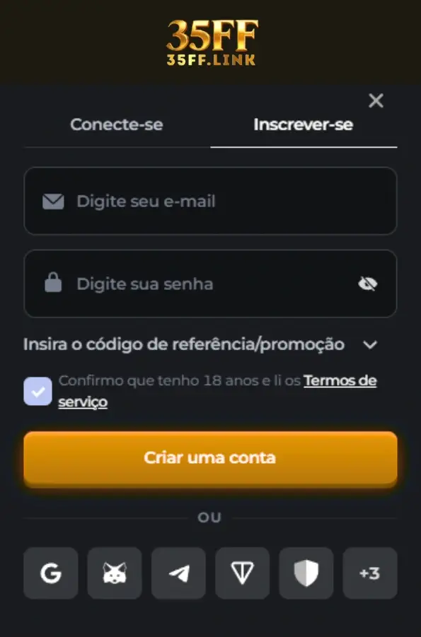 Cadastro rápido e seguro no 35FF Cassino